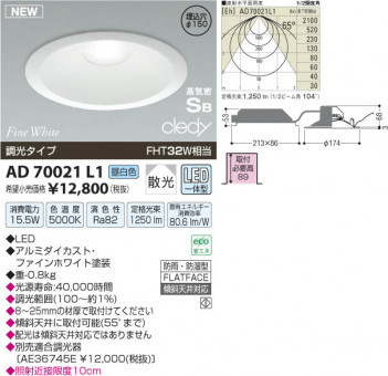 �������߾��� KOIZUMI LED�ⵤ̩������饤�� AD70021L1 ���β���