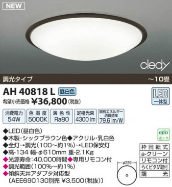 �������߾��� KOIZUMI LED������� AH40818L ���β���