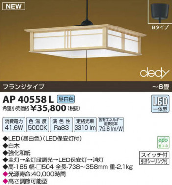 �������߾��� KOIZUMI LED�����ڥ����� AP40558L ���β���