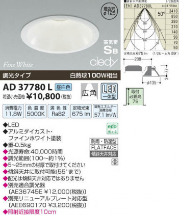 �������߾��� KOIZUMI LED�ⵤ̩������饤�� AD37780L ���β���