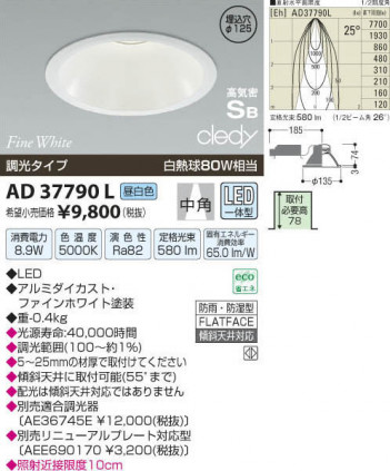 �������߾��� KOIZUMI LED�ⵤ̩������饤�� AD37790L ���β���