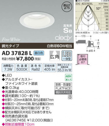 �������߾��� KOIZUMI LED�ⵤ̩������饤�� AD37828L ���β���