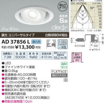 �������߾��� KOIZUMI LED�ⵤ̩������饤�� AD37856L ���β���