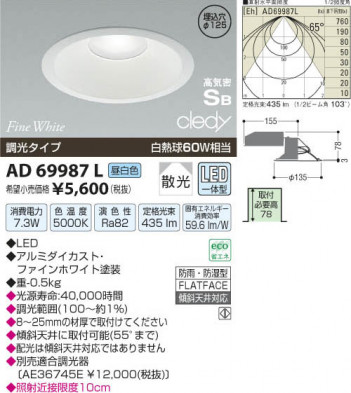 �������߾��� KOIZUMI LED�ⵤ̩������饤�� AD69987L ���β���