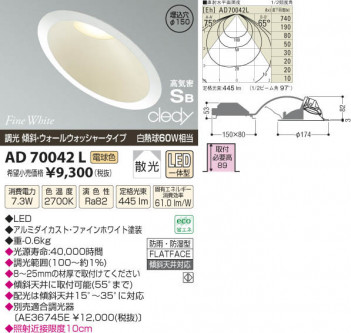 �������߾��� KOIZUMI LED�ⵤ̩������饤�� AD70042L ���β���