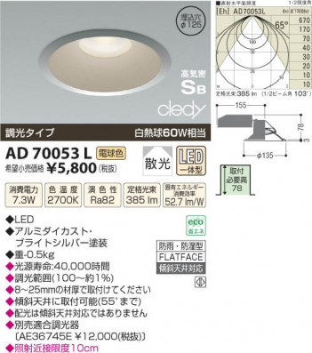�������߾��� KOIZUMI LED�ⵤ̩������饤�� AD70053L ���β���