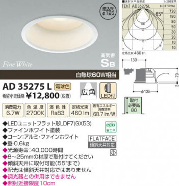 �������߾��� KOIZUMI LED�ⵤ̩������饤�� AD35275L ���β���