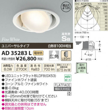 �������߾��� KOIZUMI LED�ⵤ̩��˥С����������饤�� AD35283L ���β���
