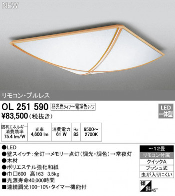 ODELIC �����ǥ�å� ������󥰥饤�� OL251590 �ᥤ��̿�