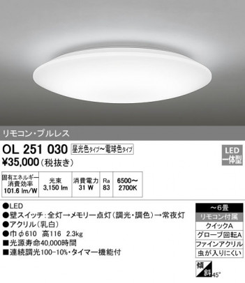 ODELIC �����ǥ�å� ������󥰥饤�� OL251030 �ᥤ��̿�