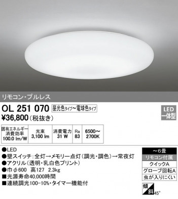 ODELIC ǥå 󥰥饤 OL251070 ᥤ̿