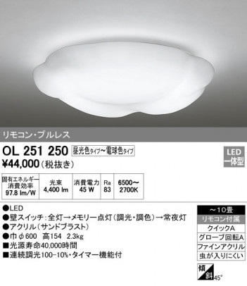 ODELIC �����ǥ�å� ������󥰥饤�� OL251250 �ᥤ��̿�