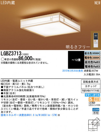 Panasonic LED ������󥰥饤�� LGBZ3713 �ᥤ��̿�