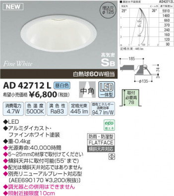 �������߾��� KOIZUMI �ⵤ̩������饤�� LED AD42712L ���β���