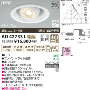 �������߾��� KOIZUMI �ⵤ̩��˥С����������饤�� LED AD42733L ���β���