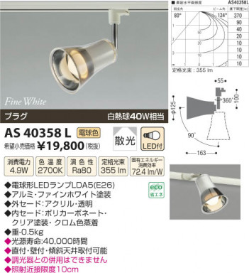 �������߾��� KOIZUMI ���ݥåȥ饤�� LED AS40358L ���β���