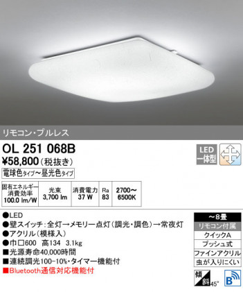 ODELIC �����ǥ�å� ������󥰥饤�� OL251068B ñ�ʲ���