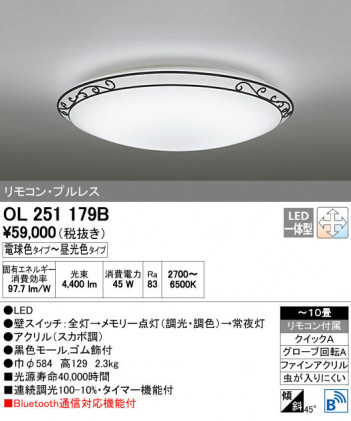 ODELIC �����ǥ�å� ������󥰥饤�� OL251179B ñ�ʲ���