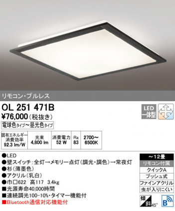 ODELIC �����ǥ�å� ������󥰥饤�� OL251471B ñ�ʲ���