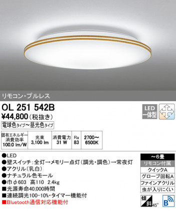 ODELIC �����ǥ�å� ������󥰥饤�� OL251542B ñ�ʲ���