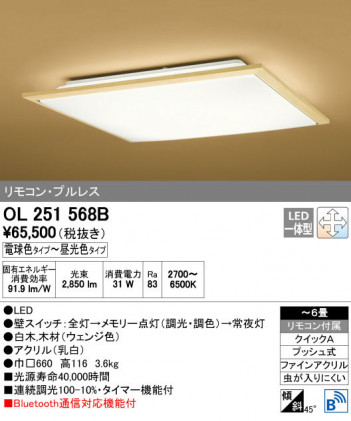 ODELIC �����ǥ�å� ������󥰥饤�� OL251568B ñ�ʲ���