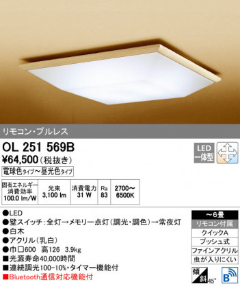 ODELIC �����ǥ�å� ������󥰥饤�� OL251569B ñ�ʲ���