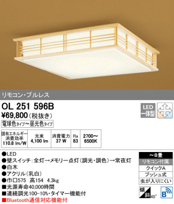 ODELIC �����ǥ�å� ������󥰥饤�� OL251596B ñ�ʲ���