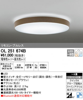 ODELIC �����ǥ�å� ������󥰥饤�� OL251674B ñ�ʲ���