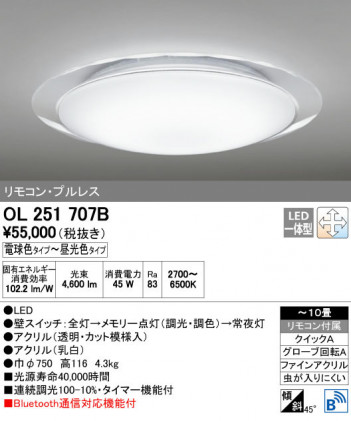 ODELIC �����ǥ�å� ������󥰥饤�� OL251707B ñ�ʲ���