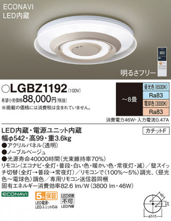 Panasonic LED ������󥰥饤�� LGBZ1192 �ᥤ��̿�