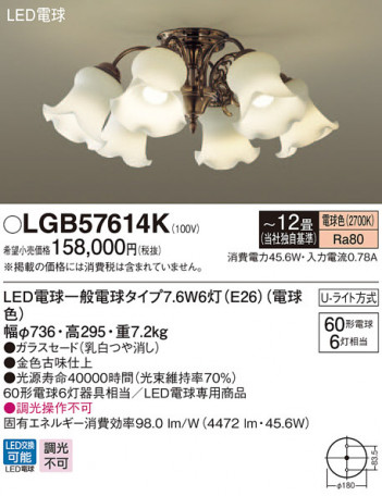 Panasonic ǥꥢ LGB57614K ᥤ̿