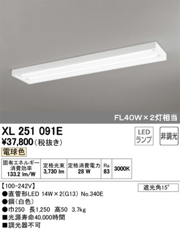 ODELIC �����ǥ�å� �١����饤�� XL251091E �ᥤ��̿�