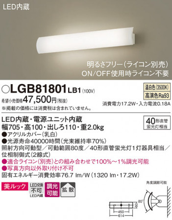Panasonic ֥饱å LGB81801LB1 ᥤ̿
