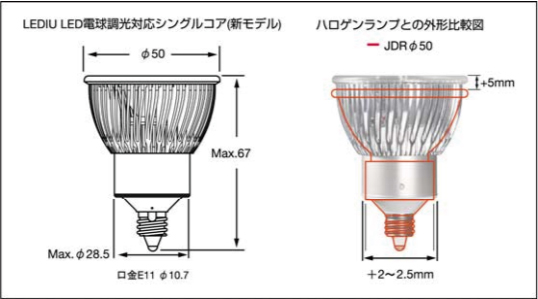 ウシオライティング ダイクロハロゲン形led電球 Ldr5l M E11 D 27 5 18 H 調光対応シングルコア 商品紹介 照明器具の通信販売 インテリア照明の通販 ライトスタイル