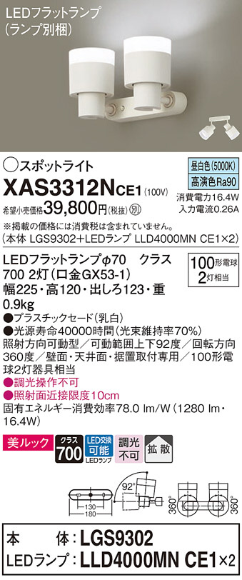 Panasonic LED スポットライト LGB89278K | 商品紹介 | 照明器具の通信 