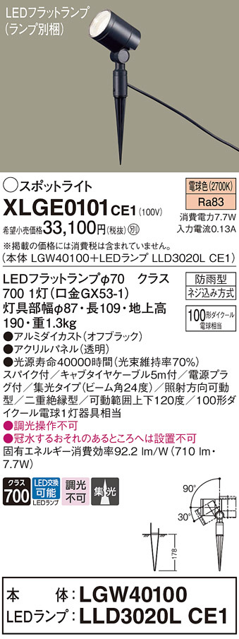 Panasonic LED スポットライト LGB54150 | 商品紹介 | 照明器具の通信 