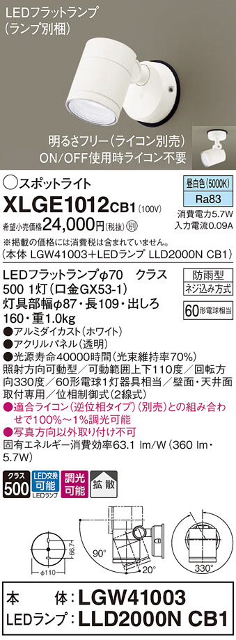 Panasonic スポットライト NNN04301WLE1 | 商品紹介 | 照明器具の通信 
