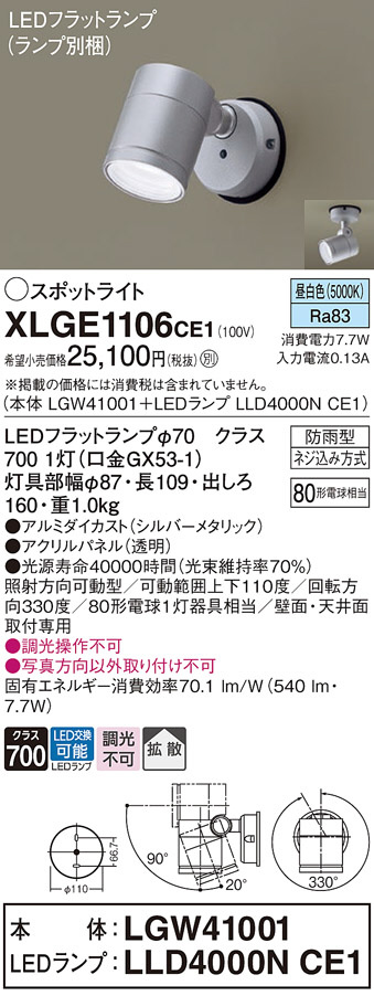 【合板】大光電機 センサ付アウトドアスポット DOL4968YS 工事必要