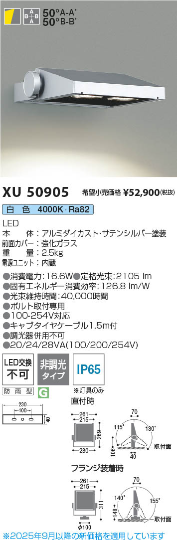 Koizumi コイズミ照明 LEDエクステリアフラッドライト XU50905 | 商品 