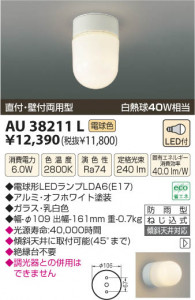 �������߾��� KOIZUMI LED�ɱ����֥饱�å� AU38211L ���β���
