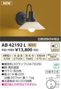 �������߾��� KOIZUMI �֥饱�å� LED AB42192L ���β���