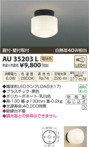 �������߾��� KOIZUMI �ɱ����֥饱�å� LED AU35203L ���β���