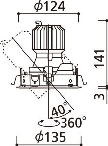 ODELIC �����ǥ�å� ������饤�� XD402490BC �̿�4