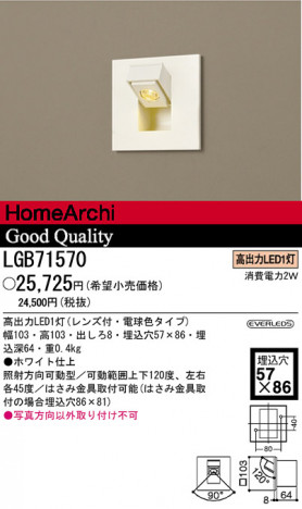 �ѥʥ��˥å��Ź���PANASONIC���֥饱�åȡ������߼���LED�������饤�ȡ������ɽ�����LGB71570