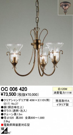 ODELIC �����ǥ�å� OC006420 OC006420 �ڥ����ȥ饤�� ��Ǯ�� ���ꥢ�����ǥꥢ�� ����ץ�����|���饷�å������쥬���|�ʥ����롦����ȥ꡼ �ѥ֥�å�|��ư���� �����ǥꥢ ������ ��Ǯ��|�ڥ����ȥ饤�� ������ ��Ǯ�� 100W�ʾ�