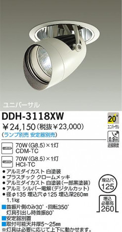 DAIKO �������� ����ŵ� HID���ݥåȥ����� ������饤�ȡ������������֡�����������125 ������饤�ȡ������������֡���125�������� ������饤�ȡ���ǽ�������֡����ݥåȥ���������������125 DDH-3118XW