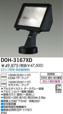 DAIKO �������� ����ŵ� HID�����ȥɥ����ݥåȥ饤�� �����ȥɥ����ݥå� DOH-3167XD