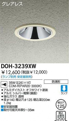 DAIKO �������� ����ŵ� HID����������饤�� �����ȥɥ��饤�� DOH-3239XW