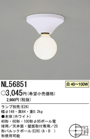 �ѥʥ��˥å��Ź� PANASONIC ������󥰥饤�� NL56851 ���������Ϣ ������󥰥饤�� 181��190