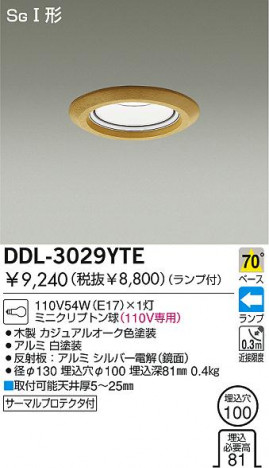 DAIKO  ŵ 饤 DDL-3029YTE